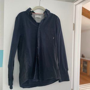 Five Four Navy Button-Down, Long-Sleeve Shirt, Size Medium